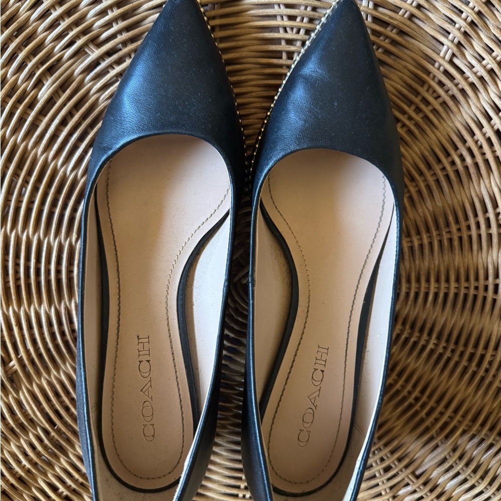 Coach Black Leather Low Heels